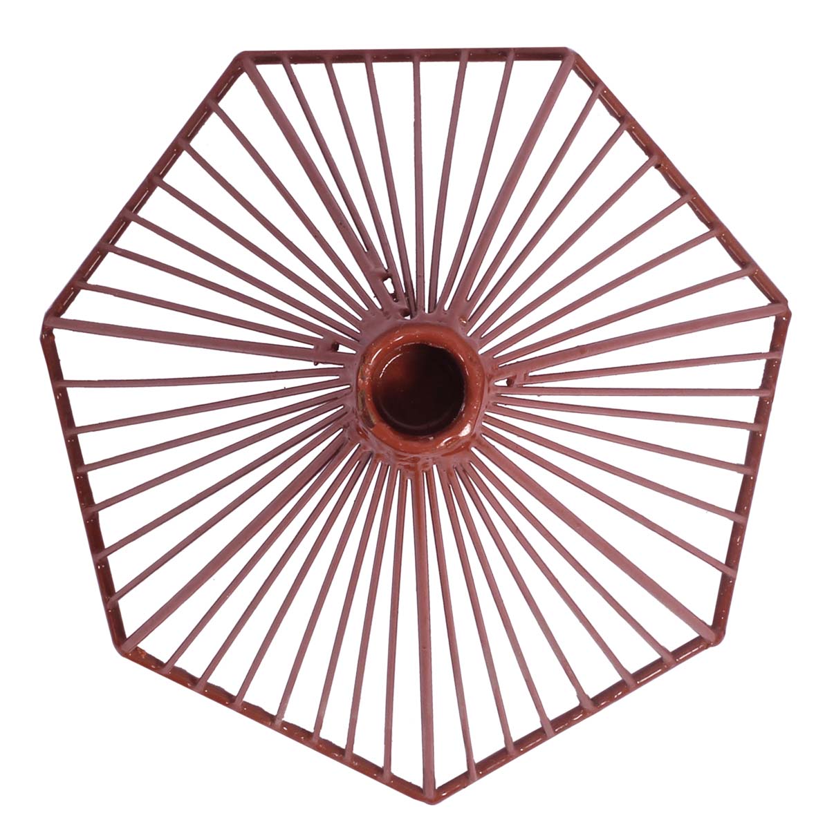 Taper Candle Holder – Cast in Iron – Polygonal Pyramid Shape – Hand-Painted in Brown Color – Metal Candle Stands – Unique Candle Décor  - Buy in Bulk Wholesale
